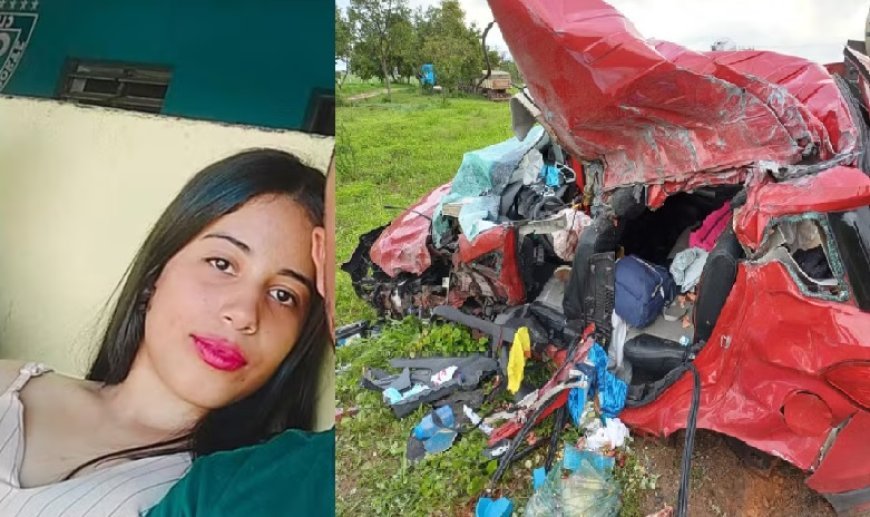 IMAGENS FORTES: Adolescente morre e homem fica ferido após carreta carregada de manga tombar na Bahia